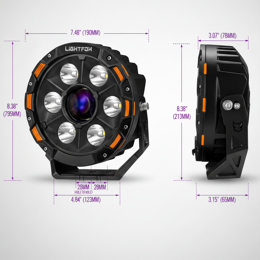 Lightfox 7" LASER LED Driving Spot Light (LF-DL-7LAS*2)