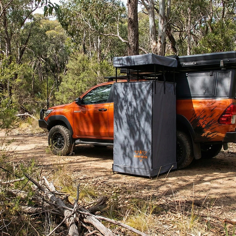 San Hima Awning Shower Tent Fold-Out Instant Ensuite Built-in LED