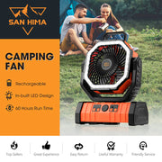 San Hima 20000 mAh Portable LED Camping Fan with Powerbank
