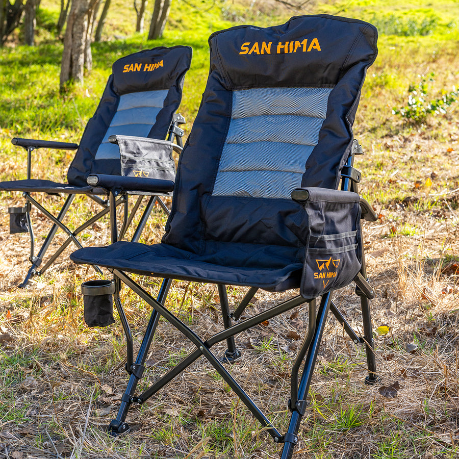San Hima Folding Camping Chair Thick Padding Recliner