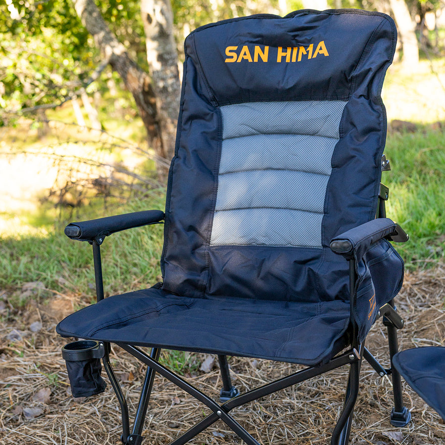 San Hima Folding Camping Chair Thick Padding Recliner