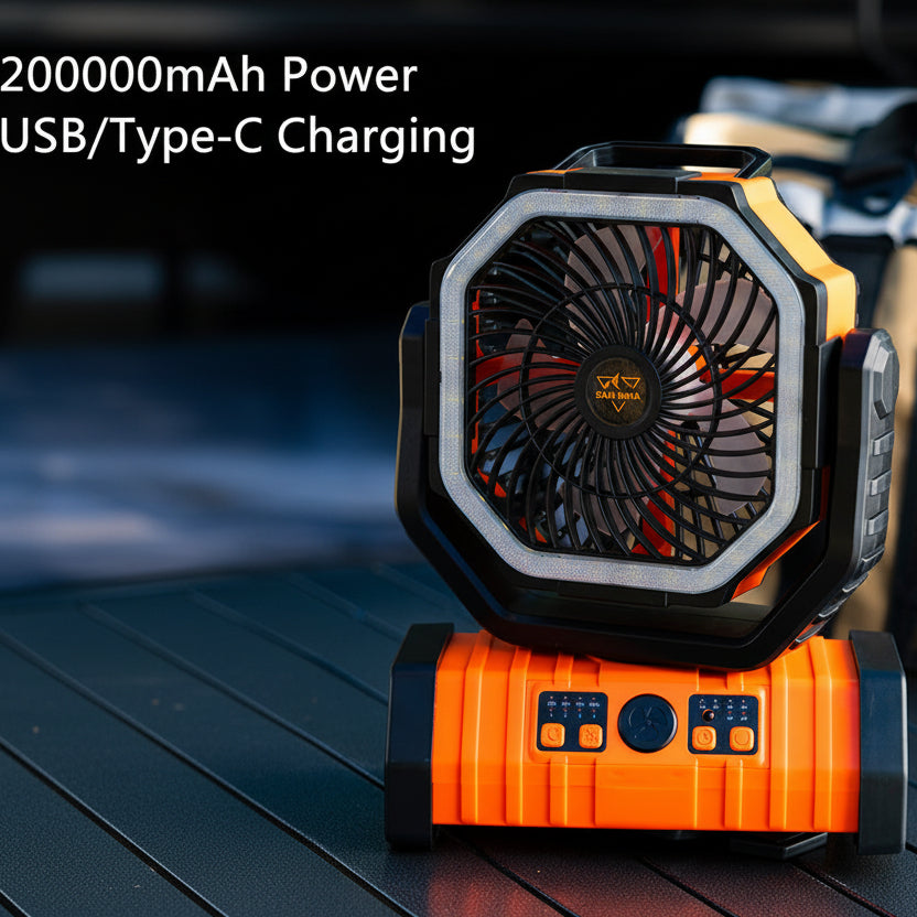San Hima 20000 mAh Portable LED Camping Fan with Powerbank