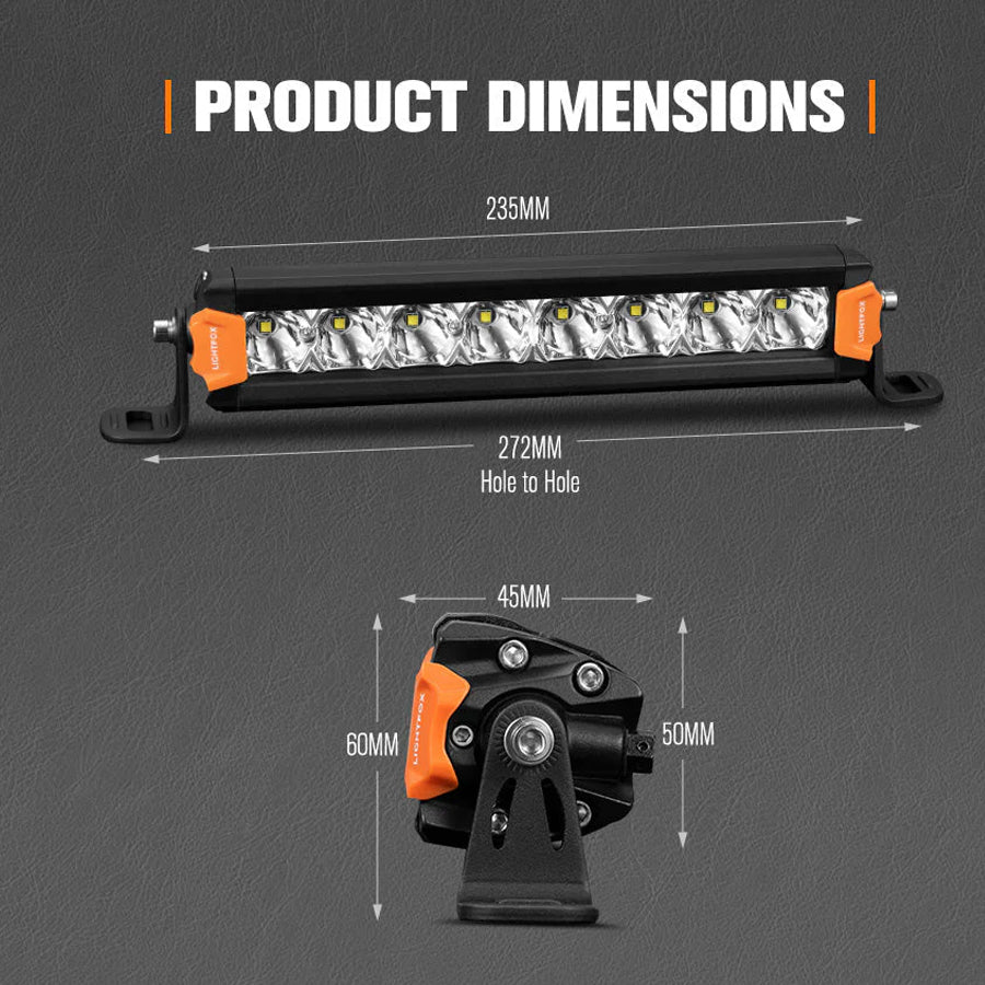 Lightfox 2x8'' Single Row LED Light Bar (LF-LB-8SR)