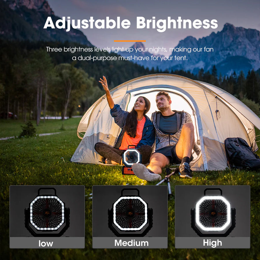 San Hima 20000 mAh Portable LED Camping Fan with Powerbank