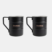 Deadtree Stainless Steel Bushmug 450ml  (Black) 2 Pack