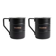 Deadtree Stainless Steel Bushmug 450ml  (Black) 2 Pack