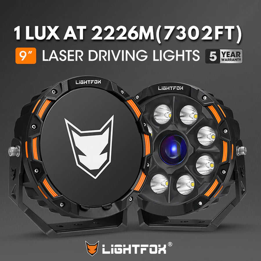 Lightfox 9" LASER LED Driving Spot Light (LF-DL-9LAS*2)