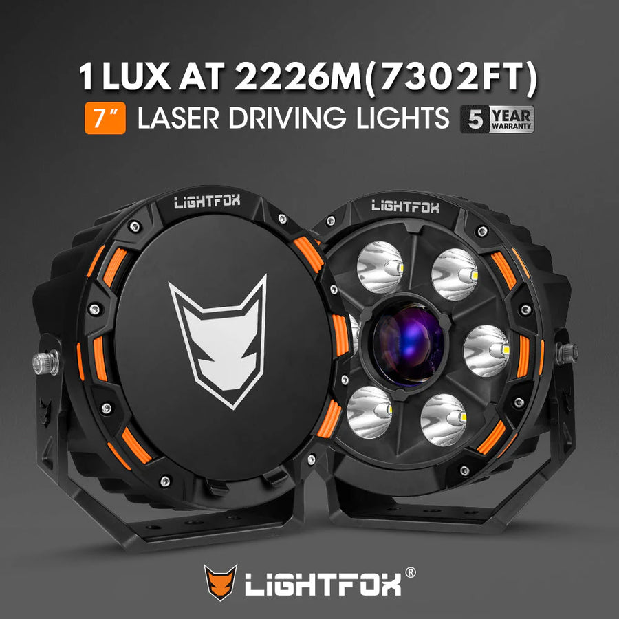 Lightfox 7" LASER LED Driving Spot Light (LF-DL-7LAS*2)