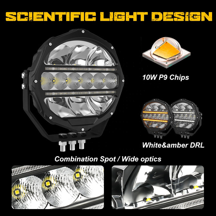 Deadtree 9" LED 4x4 Spotlights (D090-C9)