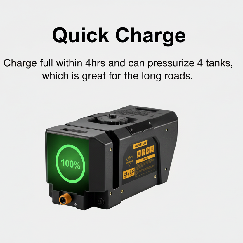San Hima Battery Powered Portable 24L Water Tank and Shower Kit for Camping