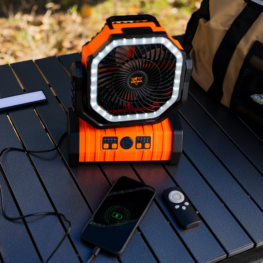 San Hima 20000 mAh Portable LED Camping Fan with Powerbank