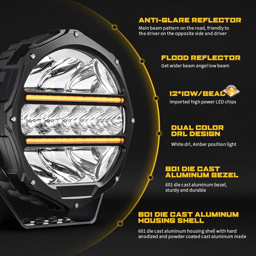 Deadtree 9" LED 4x4 Spotlights (D090-C9)