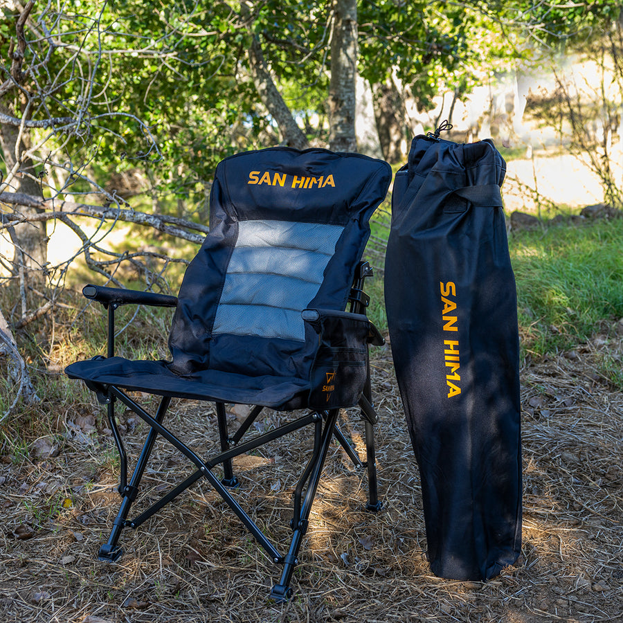 San Hima Folding Camping Chair Thick Padding Recliner