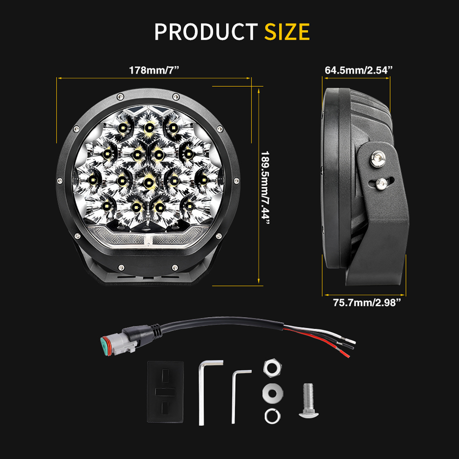 Deadtree 4x4 Spotlight Set 7 Inch with DRL (D-001)