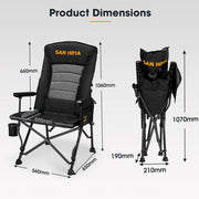 San Hima Folding Camping Chair Thick Padding Recliner
