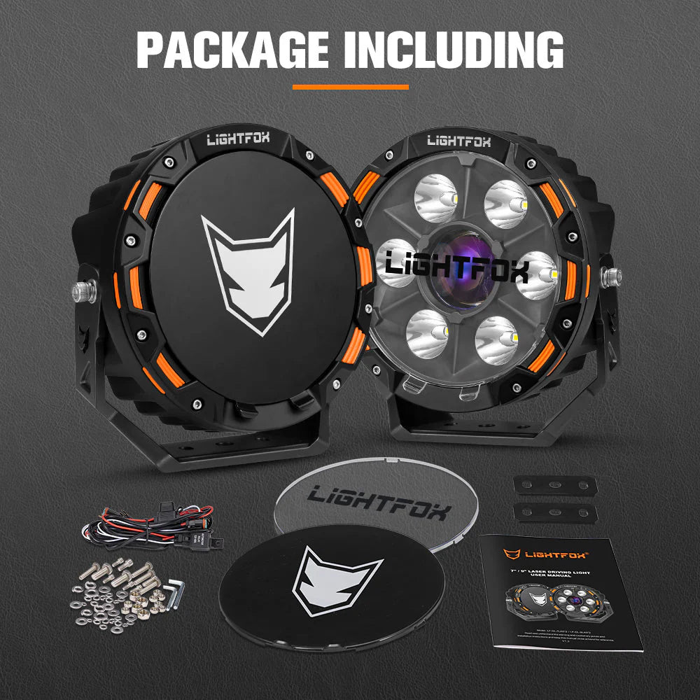 Lightfox 7" LASER LED Driving Spot Light (LF-DL-7LAS*2)