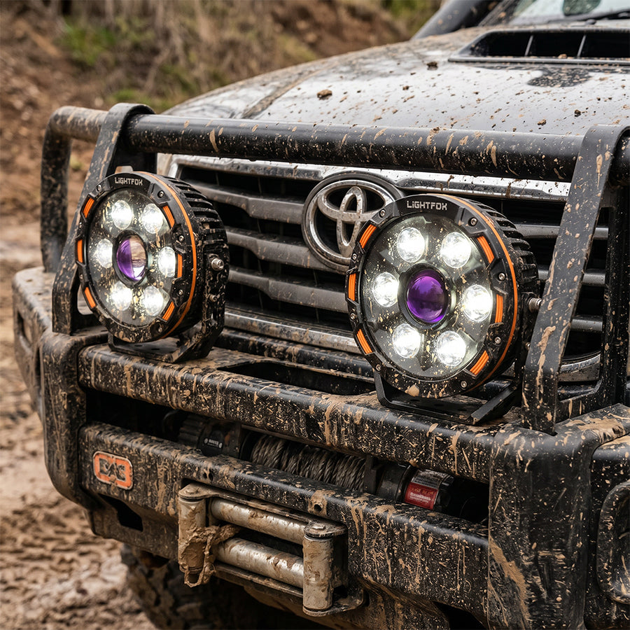 Lightfox 9" LASER LED Driving Spot Light (LF-DL-9LAS*2)