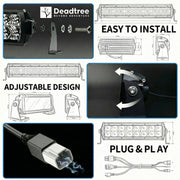 Deadtree D090 Combo — 7" Spotlight Pair + Free 20" Light Bar