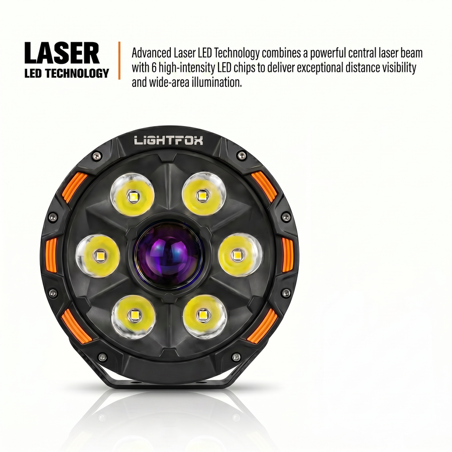 Lightfox 7" LASER LED Driving Spot Light (LF-DL-7LAS*2)