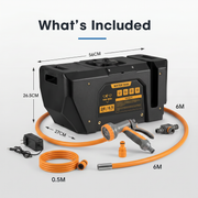 San Hima Battery Powered Portable 24L Water Tank and Shower Kit for Camping