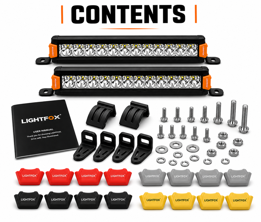 Lightfox 2x8'' Single Row LED Light Bar (LF-LB-8SR)