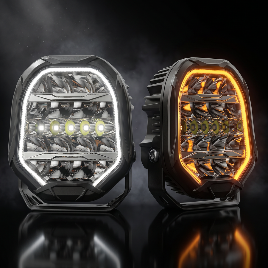 Deadtree 9 inch Pathfinder Spotlights with DRL (ALO-P-R-9-R11Y-AW)
