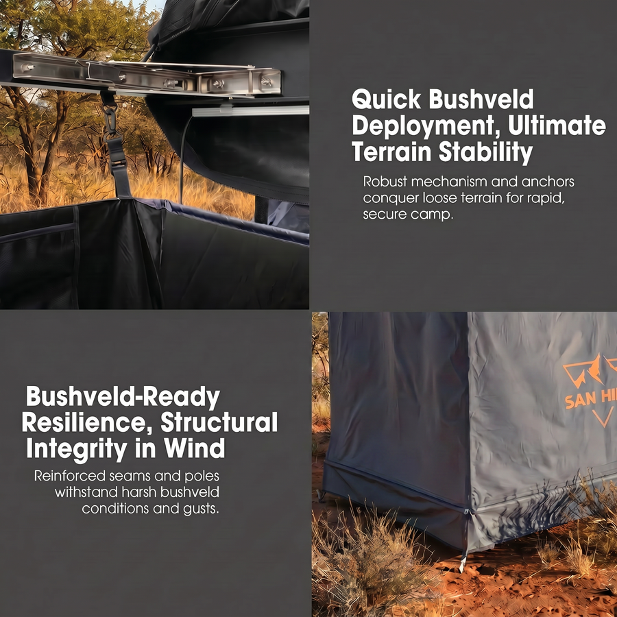 San Hima Awning Shower Tent Fold-Out Instant Ensuite Built-in LED