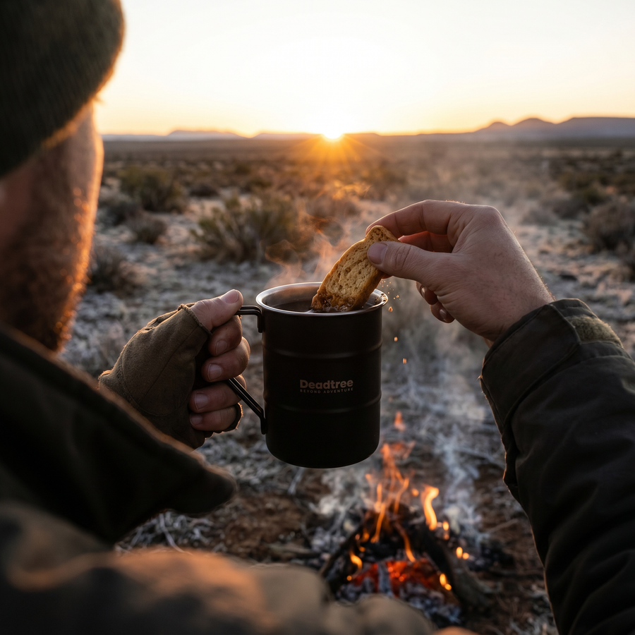 Deadtree Stainless Steel Bushmug 450ml  (Black)