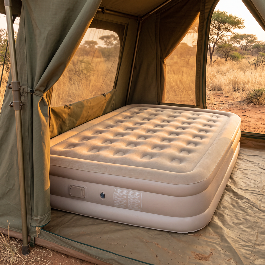 Inflatable Double Mattress With Built In Rechargeable Pump