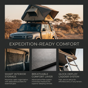 San Hima Jervis Waterproof Hardshell Rooftop Tent with Ladder