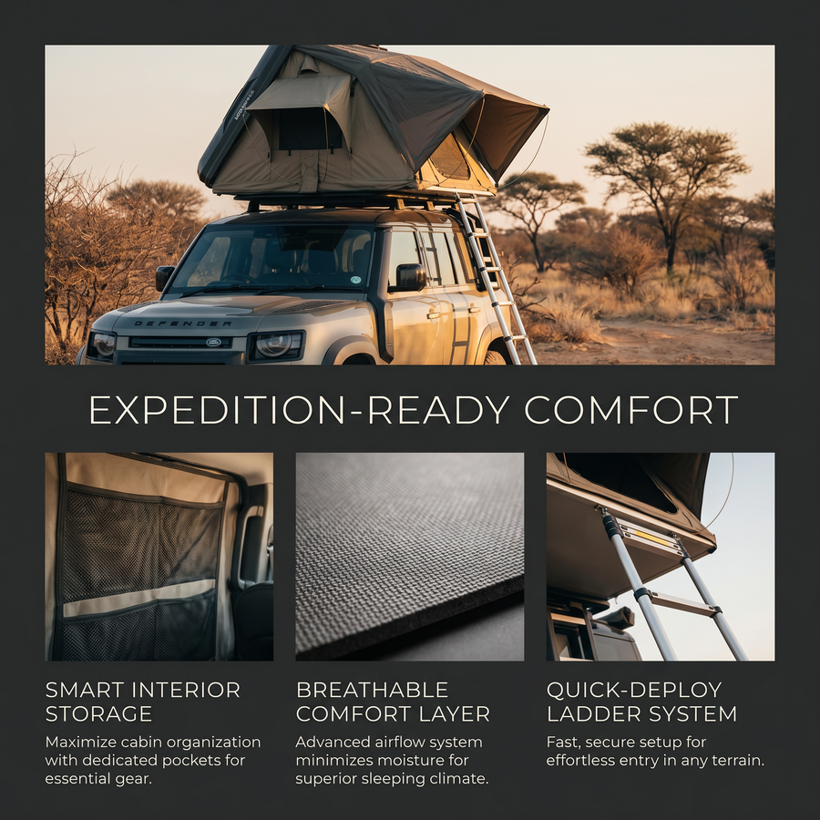 San Hima Jervis Waterproof Hardshell Rooftop Tent with Ladder