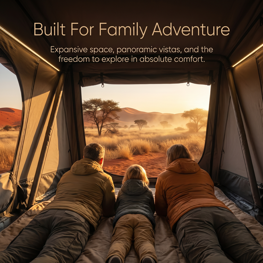 San Hima Jervis Waterproof Hardshell Rooftop Tent with Ladder