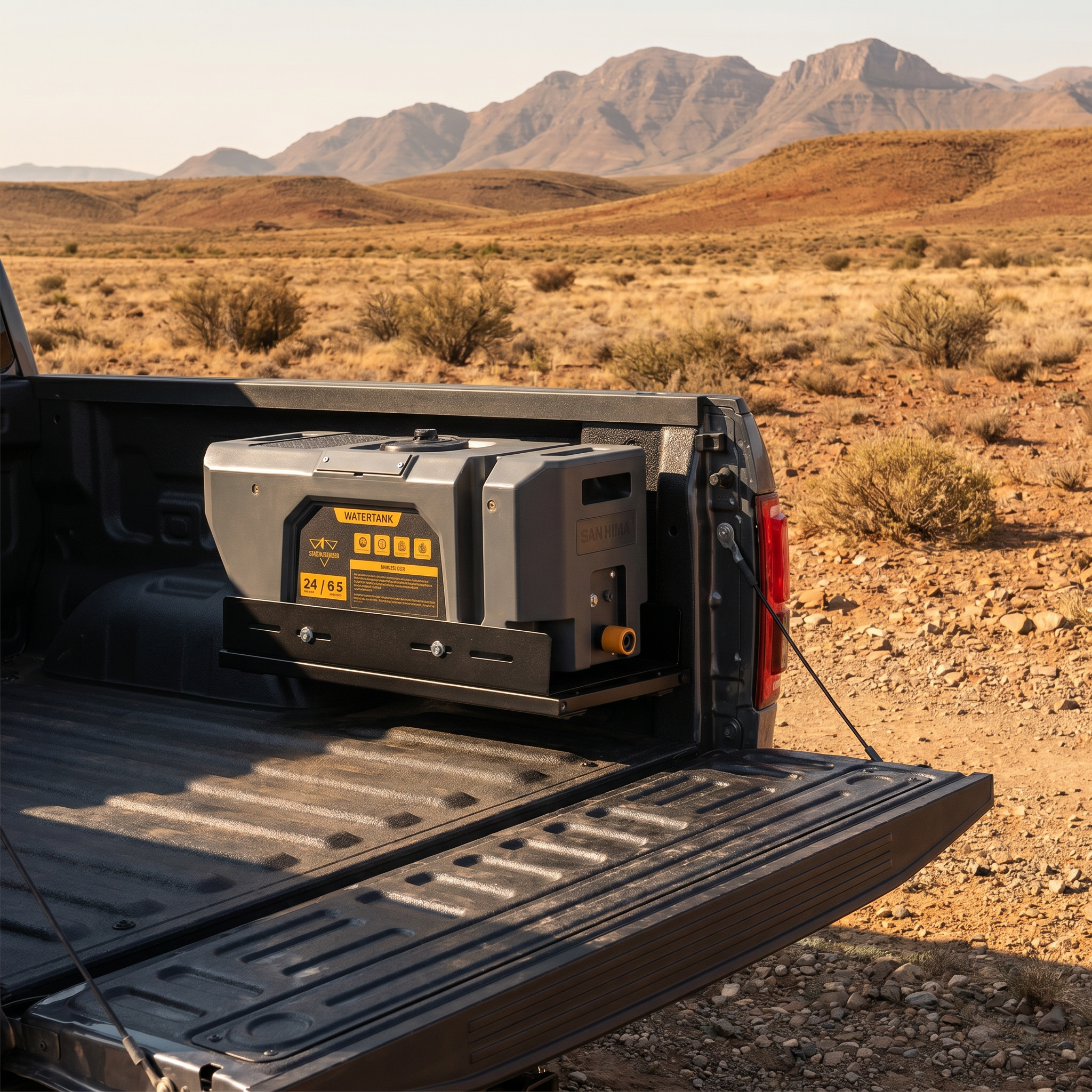 San Hima Battery Powered Portable 24L Water Tank and Shower Kit for Camping