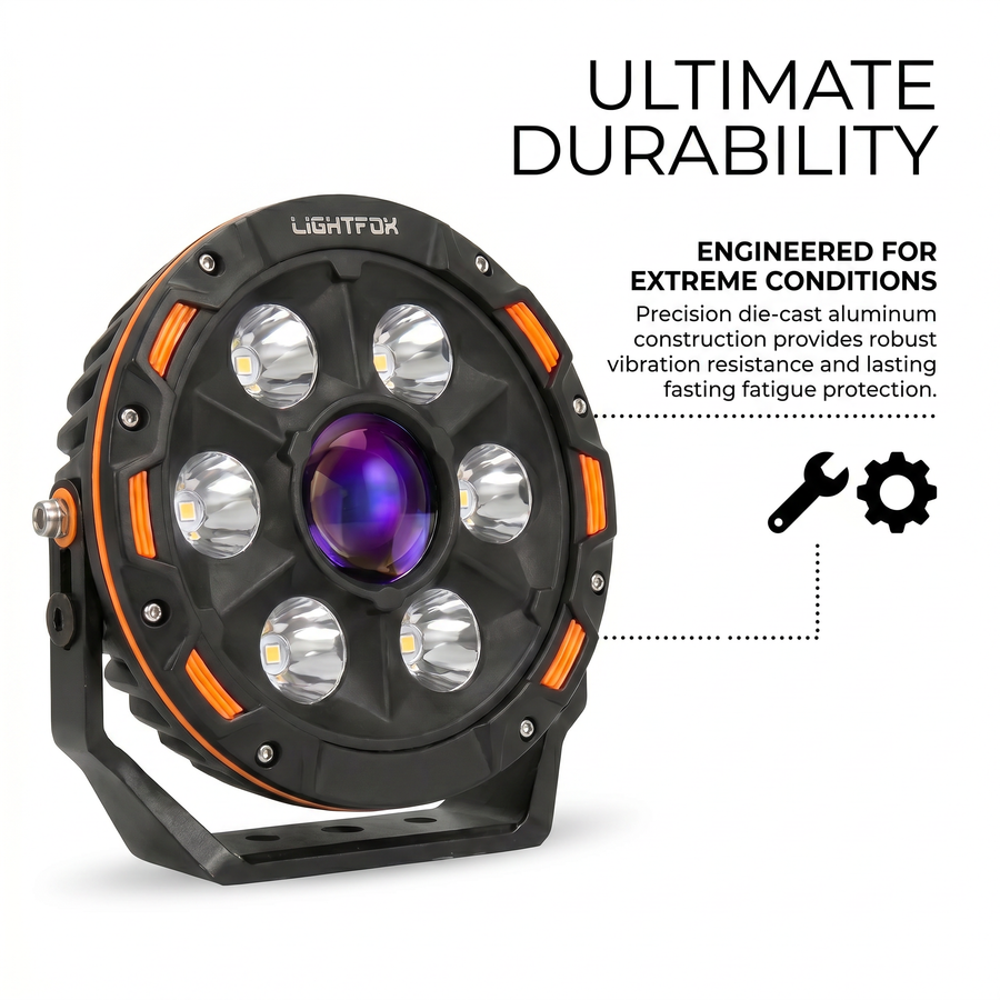 Lightfox 7" LASER LED Driving Spot Light (LF-DL-7LAS*2)