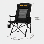San Hima Folding Camping Chair Thick Padding Recliner