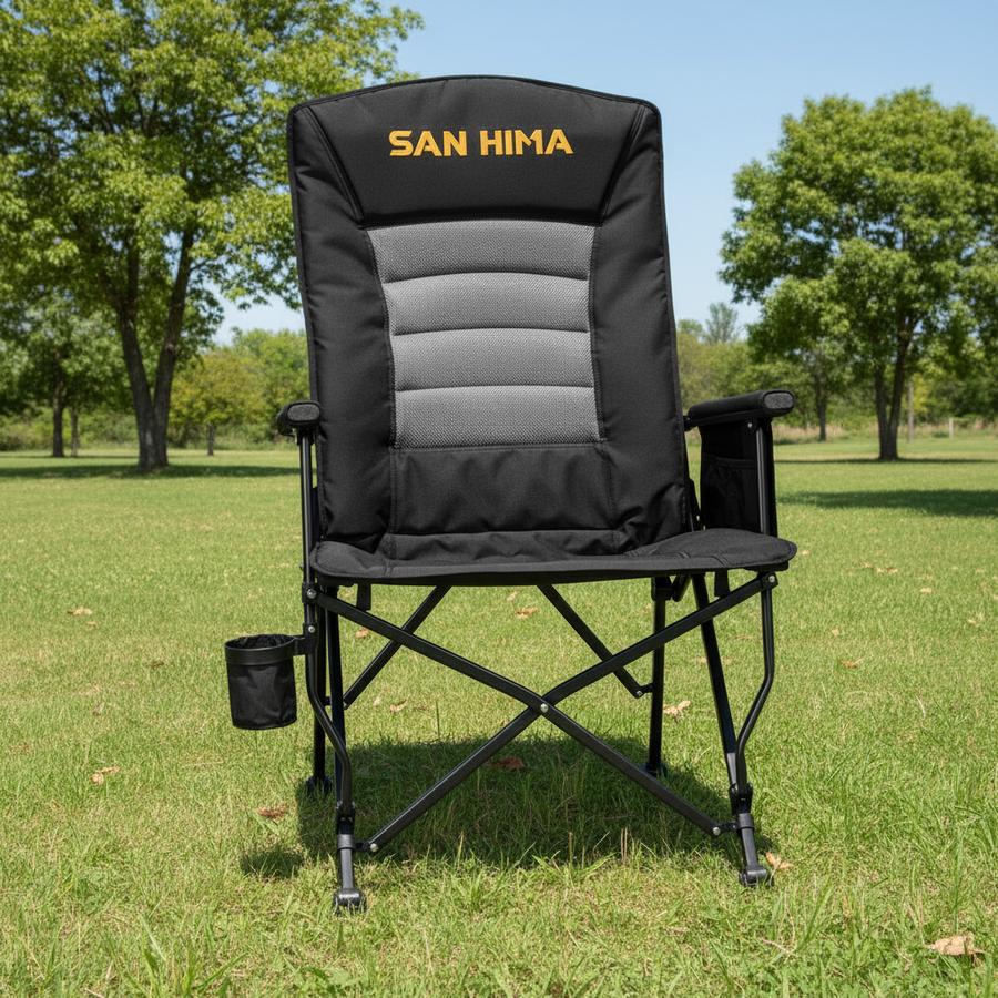 San Hima Folding Camping Chair Thick Padding Recliner