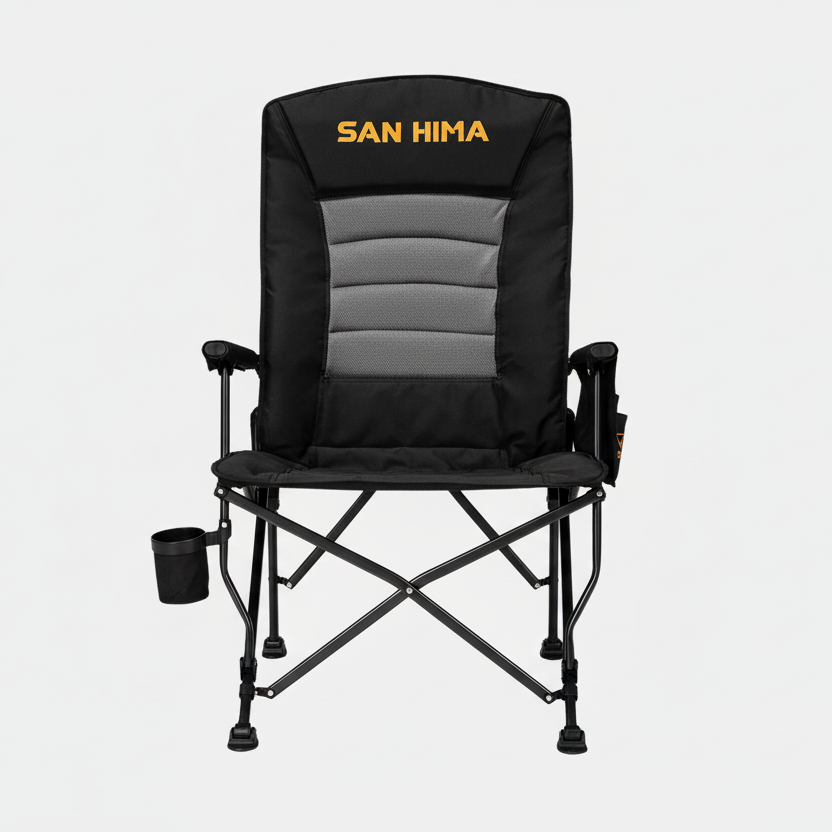 San Hima Folding Camping Chair Thick Padding Recliner