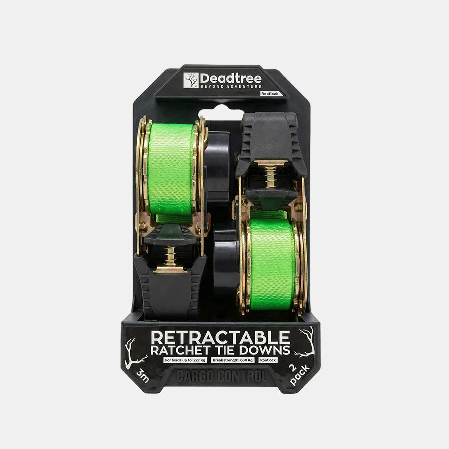 Deadtree Retractable Rachet Tie Down Set (3m)