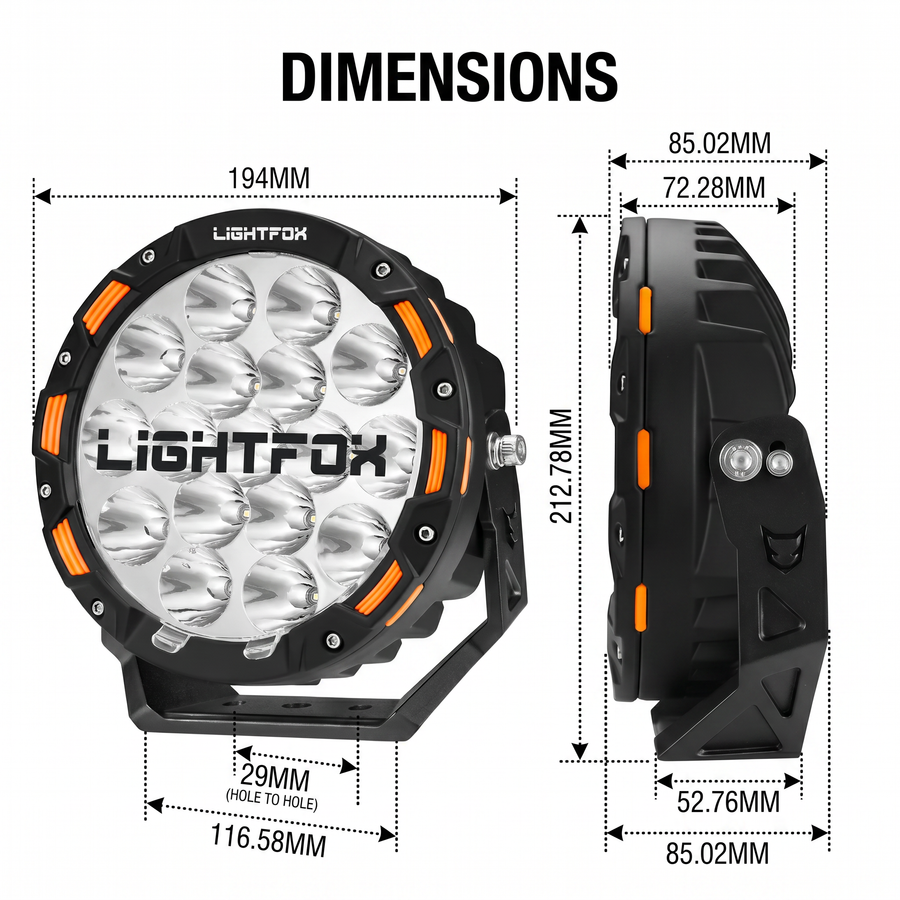 Lightfox 7" LED Driving Spot Light (DL-LED3-LF-UFA*2)