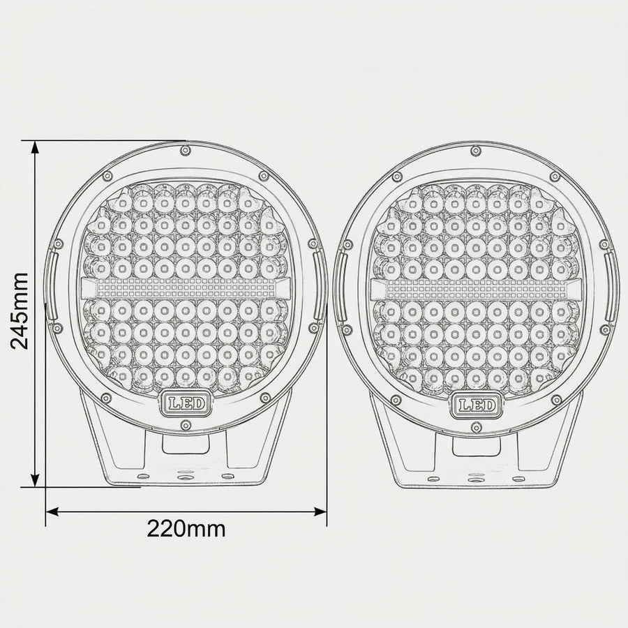 Deadtree 9" LED 4x4 Spotlights (903H)
