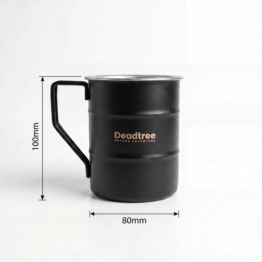 Deadtree Stainless Steel Bushmug 450ml  (Black)
