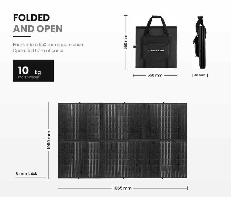 Atem Power Folding Solar Panel Blanket (12V 300W)