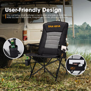 San Hima Folding Camping Chair Thick Padding Recliner
