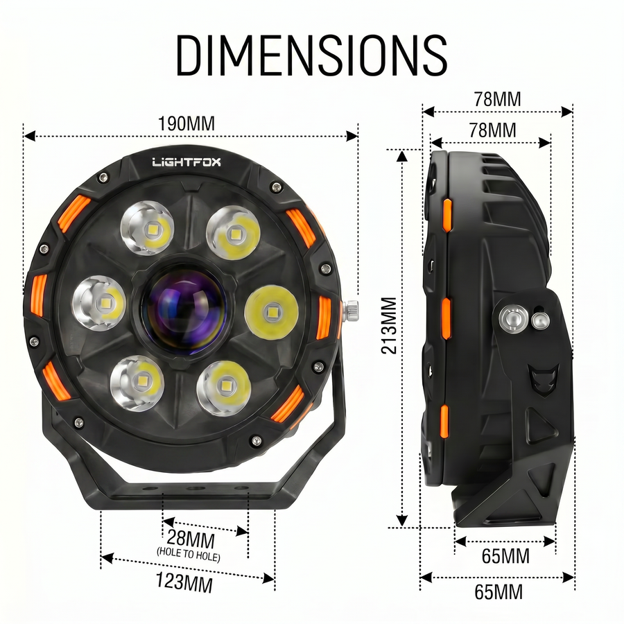 Lightfox 9" LASER LED Driving Spot Light (LF-DL-9LAS*2)