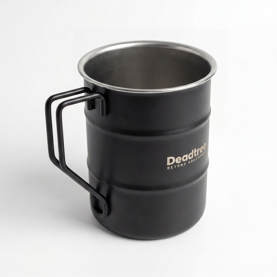 Deadtree Stainless Steel Bushmug 450ml  (Black)