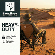 Deadtree Deluxe Reclining Folding Camping Chair with Padding (Brown)