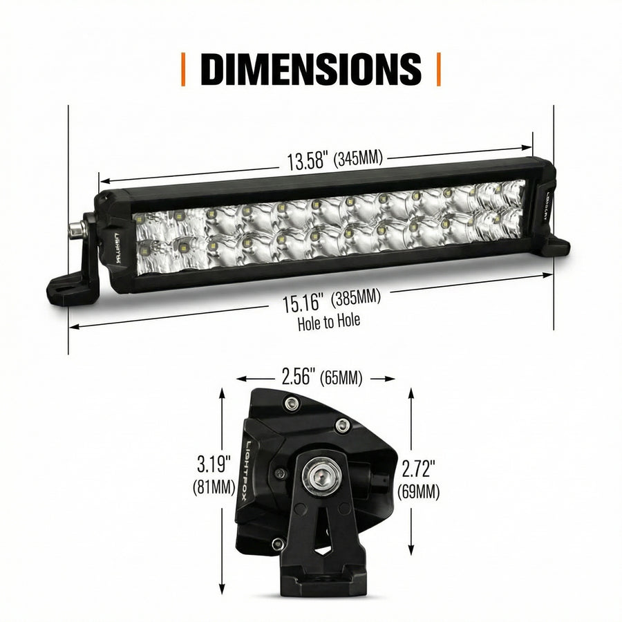 Lightfox 12" Double Row LED Light Bar (LF-LB-12DR)