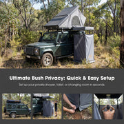 San Hima Awning Shower Tent Fold-Out Instant Ensuite Built-in LED