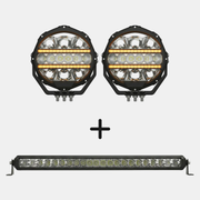 Deadtree D090 Combo — 7" Spotlight Pair + Free 20" Light Bar
