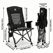 Deadtree Deluxe Reclining Folding Camping Chair with Padding (Black)